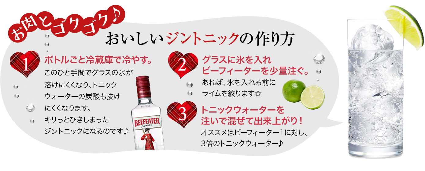 牛肉料理 ゴクゴクジントニックをお試しあれ ビーフのお供はビーフィーターで Snapdish スナップディッシュ